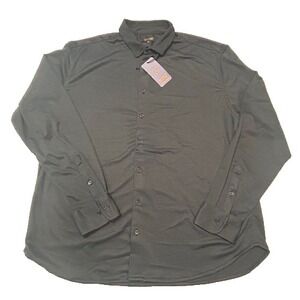 Gentleman's Outfitters Men's Black Button Down Long Sleeve Dress Shirt NWT - 2XL